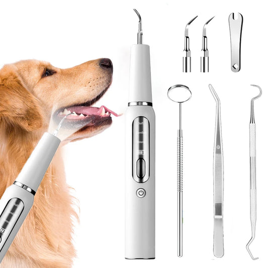 Ultrasonic Dental Cleaner Dog Tooth Calculus Remover Cat Teeth Cleaning Tools Removes Tartar and Plaque Pet Dental Care Kit