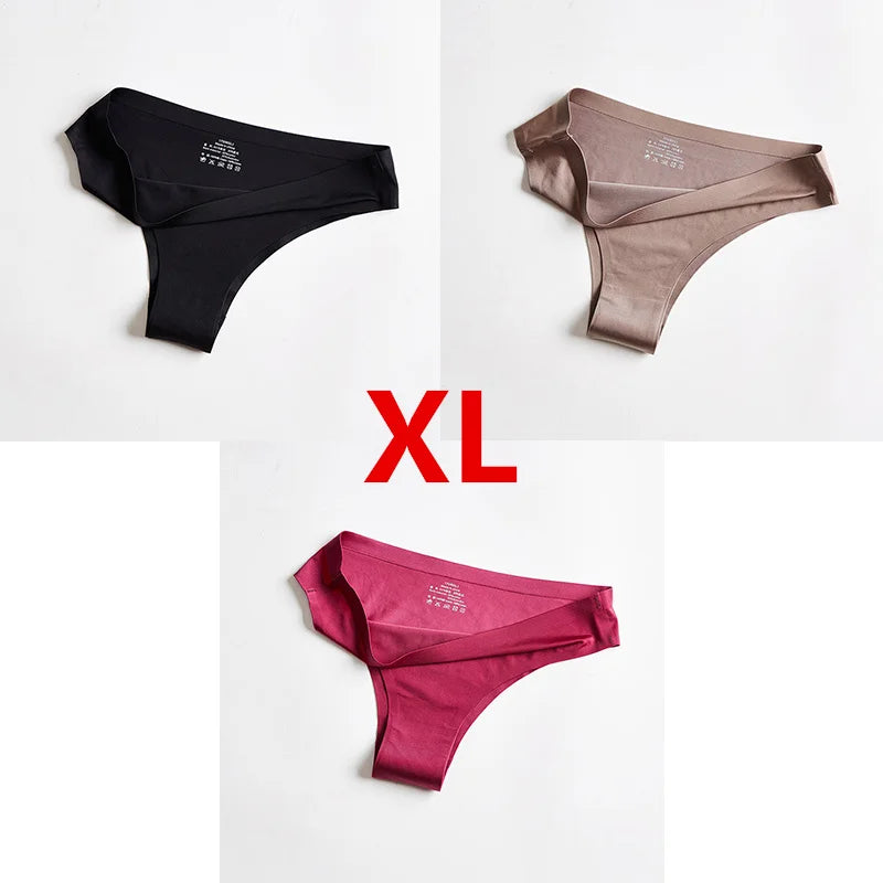 3Pcs Xiaomi Panties Briefs Panties Woman Underwear Sexy Seamless Thong T-back G-string Underpant Ice Silk Ladies Panties