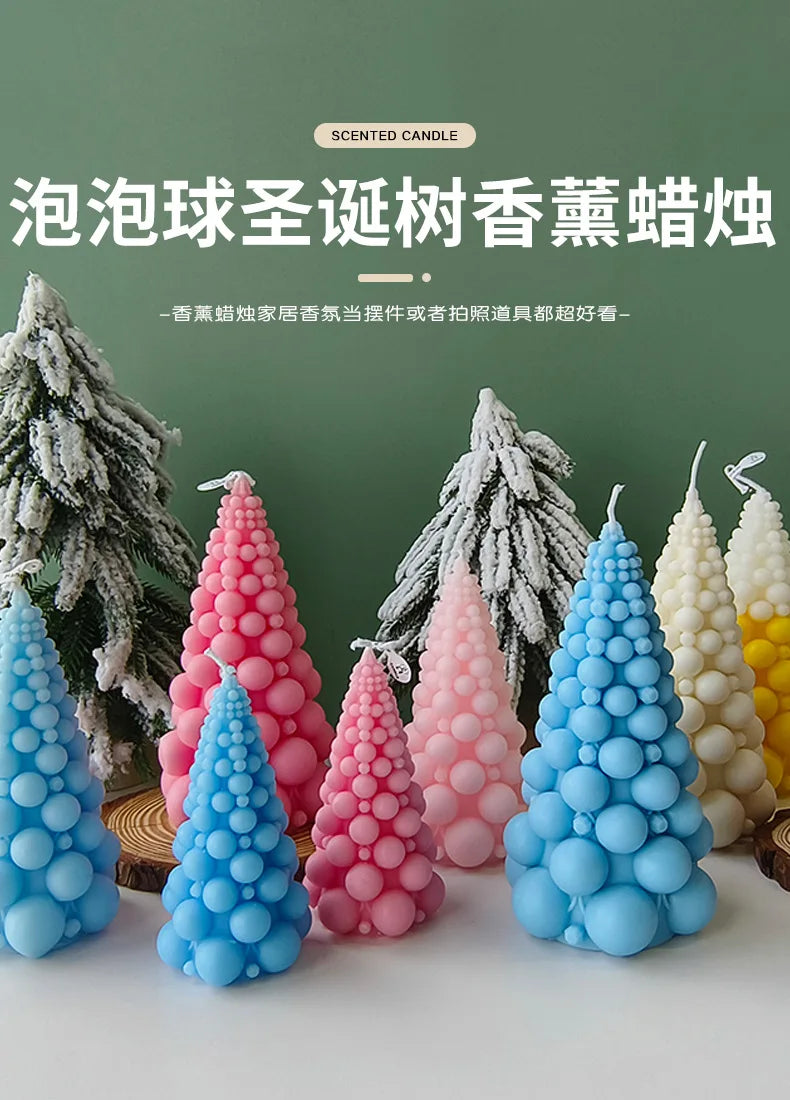 Bubble Ball Christmas Tree Aromatherapy Candle Ins Shooting Props Display Christmas Candle Holiday Decoration