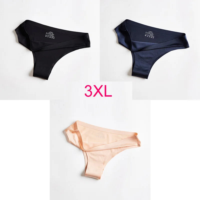 3Pcs Xiaomi Panties Briefs Panties Woman Underwear Sexy Seamless Thong T-back G-string Underpant Ice Silk Ladies Panties