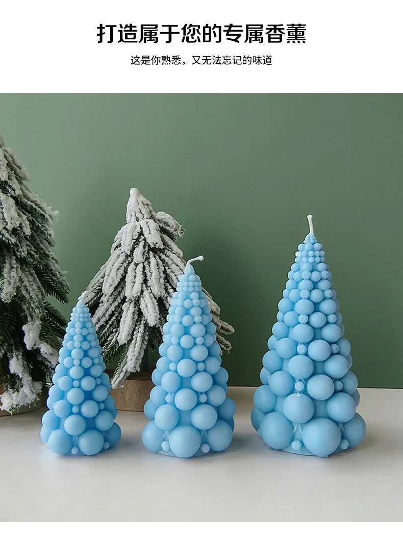 Bubble Ball Christmas Tree Aromatherapy Candle Ins Shooting Props Display Christmas Candle Holiday Decoration