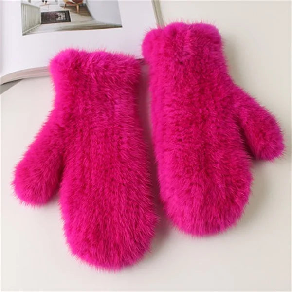 High Quality Warm And Comfortable Fur Gloves Women's Premium Mink Fur Mittens Outdoor Warm Woven Halter Gloves