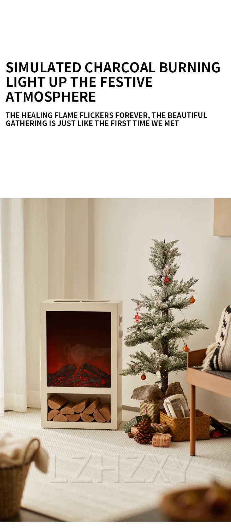 Electric Heater, Household Energy-saving Simulated Flame Electric Heater, Office Fireplace Heating, 20-40㎡ Indoor Heating