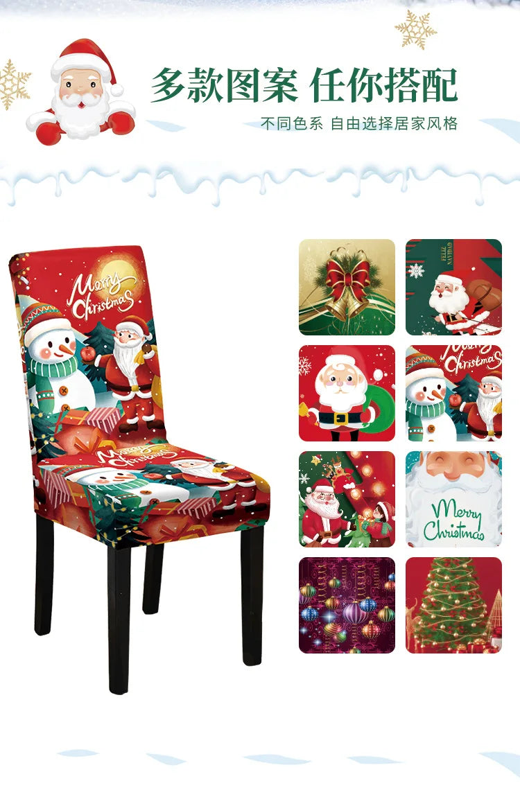 Christmas Chair Cover 2024 Christmas Decorations for Home Ornament Xmas Gifts New Year 2025 Merry Christmas Navidad