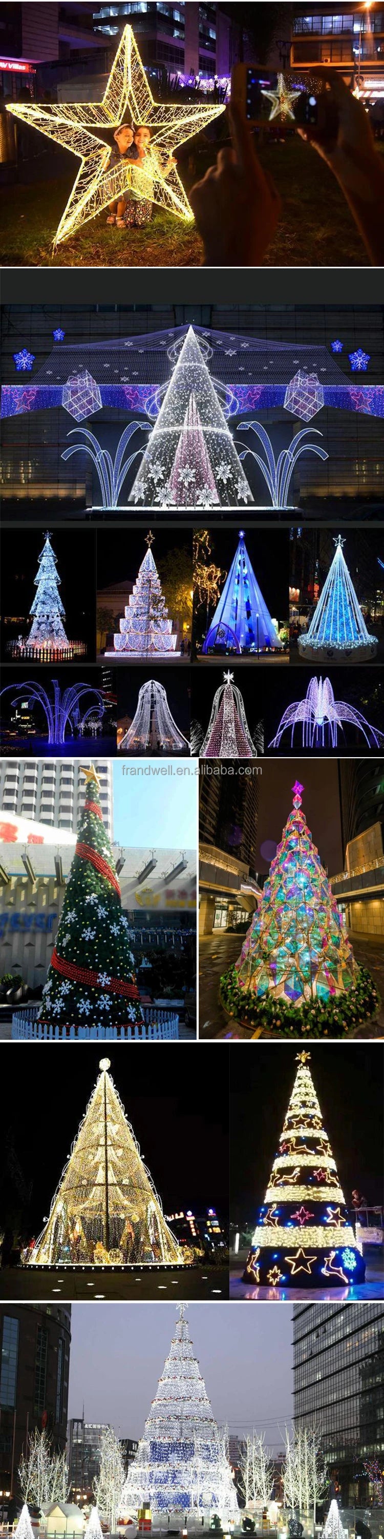 Led Outdoor Giant Christmas Decorative Tree Artificial PVC Christmas Tree For Sale