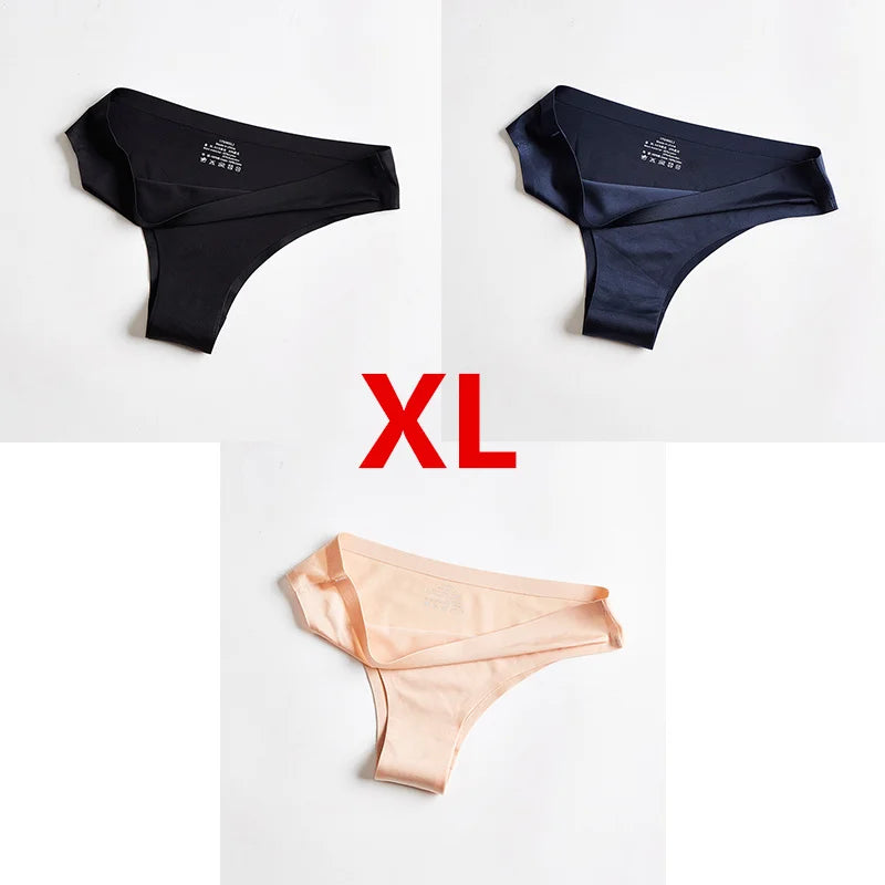 3Pcs Xiaomi Panties Briefs Panties Woman Underwear Sexy Seamless Thong T-back G-string Underpant Ice Silk Ladies Panties