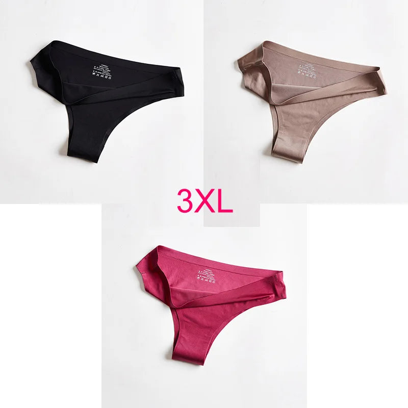 3Pcs Xiaomi Panties Briefs Panties Woman Underwear Sexy Seamless Thong T-back G-string Underpant Ice Silk Ladies Panties