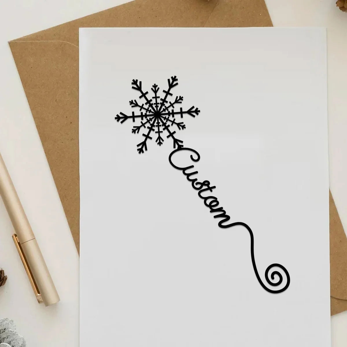 Custom Snowflower Bookmark, Book Lover Gift, Christmas Gift, Teacher Gift, Unique Bookmark, Custom Name, Winter Gift