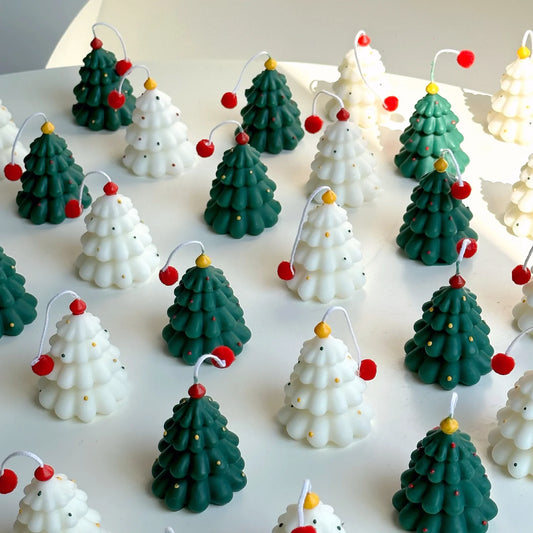 Instagram Christmas Candle Mini Hand-painted Christmas Tree Candle Bear Candle Christmas Gift Holiday Decoration