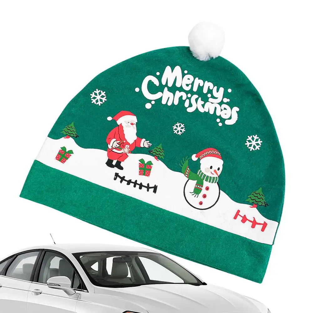 Christmas Headrest Cover Auto Chair Headrest Pillowcase Car Headrest Pillow Sleeve For Backrest Pillow Festive Atmosphere Decor