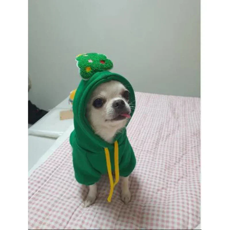 Dog Christmas Clothes Winter Warm Pet Clothes for Small Medium Dogs Elk Santa Claus Dog Cats Coat Hoodies Christmas Dogs Costume