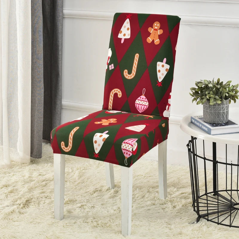 Christmas decoration stretch covers chair cover for dining room office banquet chair protector elastic material armchair cover