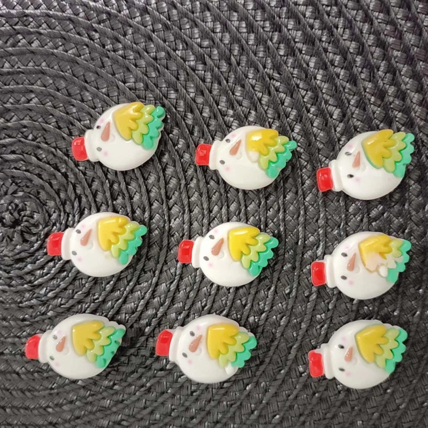 50 Pcs/Mini Colorful Painting, Christmas Tree, Snowman, Socks, Bells, Flat Back Resin Christmas DIY Mobile Phone Case Decoration Crafts