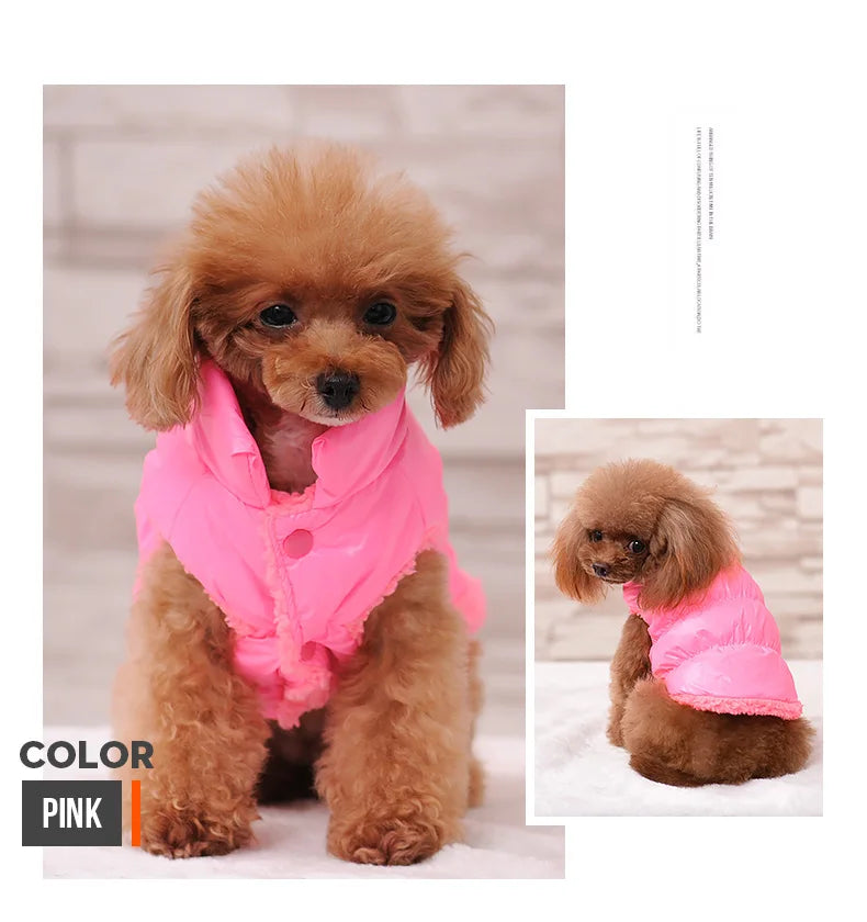 XS-3XL Warm Dog Clothes Down Jacket for Small Medium Dogs Cat Vest Fleece Coat Pet Clothing Bulldogs Puppy Costume Coats