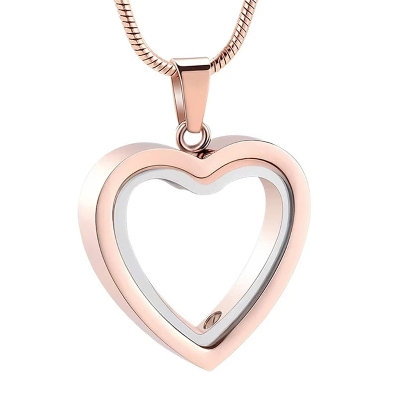 Y166 Pet Urn Necklace for Ashes Cremation Heart Necklace Neck Jewelry Supplies for Pet Memorial Jewelry Accessories