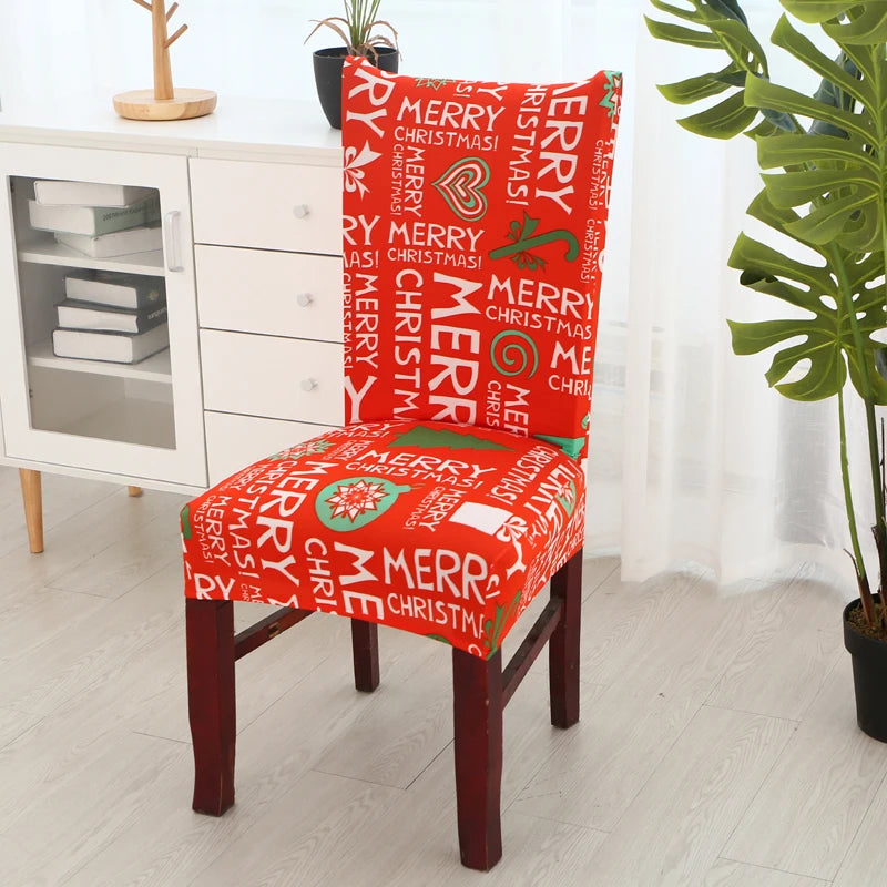 Christmas decoration stretch covers chair cover for dining room office banquet chair protector elastic material armchair cover