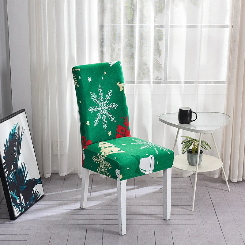 Santa Chair Covers for Dining Room Christmas Removable Slipcovers for Dining Chair Red Spandex Kitchen Chair Slipcovers Set