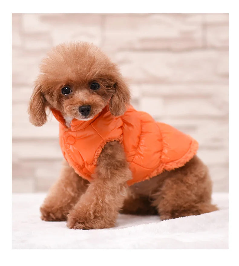 XS-3XL Warm Dog Clothes Down Jacket for Small Medium Dogs Cat Vest Fleece Coat Pet Clothing Bulldogs Puppy Costume Coats