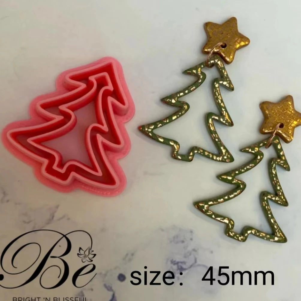 Clay Cutter Shape Christmas Tree Set 3 parts | Unique Shape | Polymer Clay Earring Cutters | UK | Clay Tools | Earring Cutters