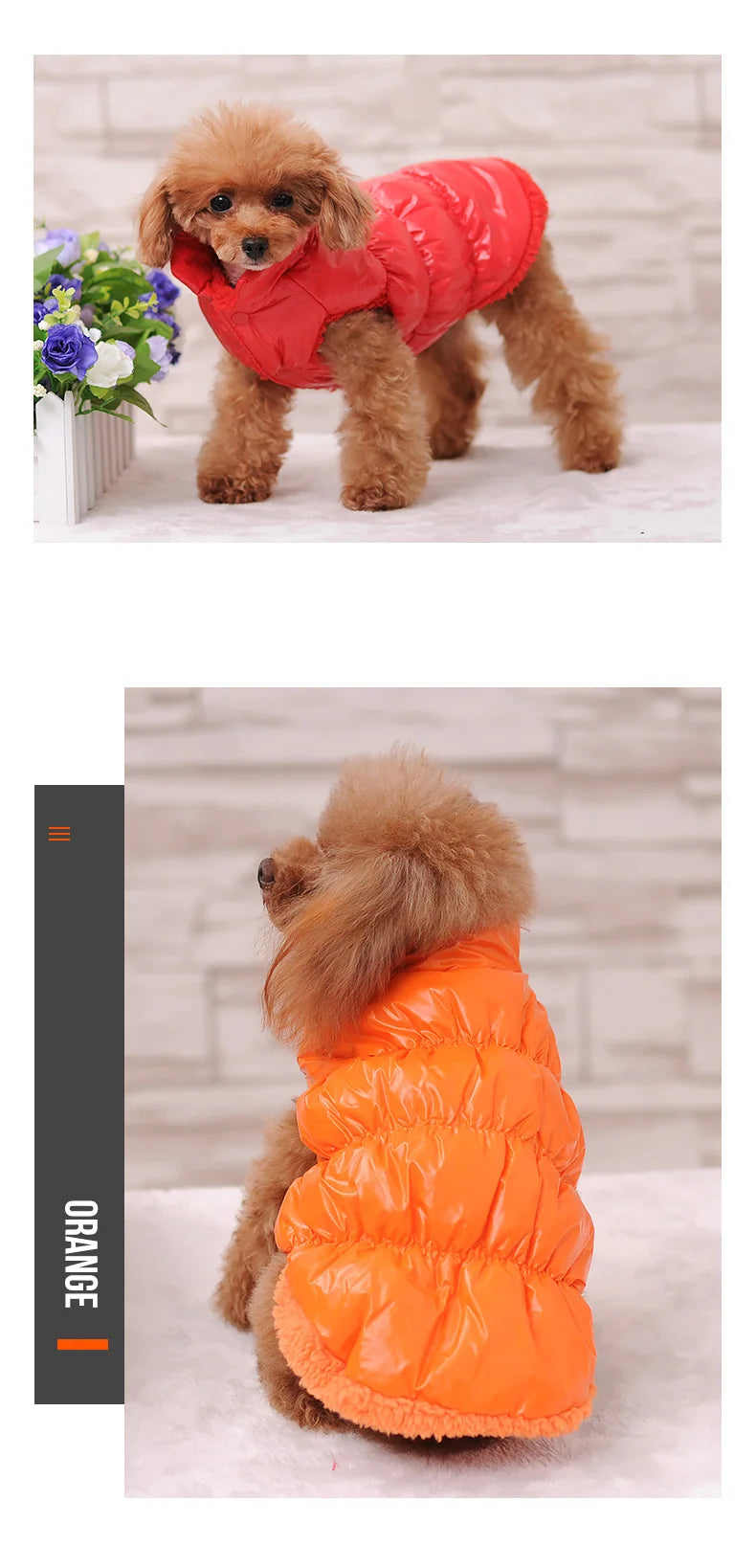 XS-3XL Warm Dog Clothes Down Jacket for Small Medium Dogs Cat Vest Fleece Coat Pet Clothing Bulldogs Puppy Costume Coats