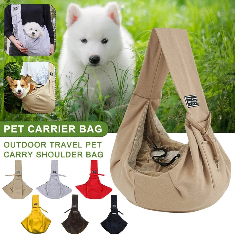 Dog Bag Pet Out Crossbody Shoulder Bag Outdoor Travel Portable Cat Puppy Sling Bag Cotton Comfortable Tote Pet Carrying Supplies