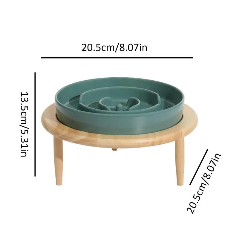 Dog Bowls Slow Feeder Anti Slip Ceramic Dog Feeding Bowl  Wood Elevated Base Feeding Supplies Slow Feeder Dishwasher Safe supply