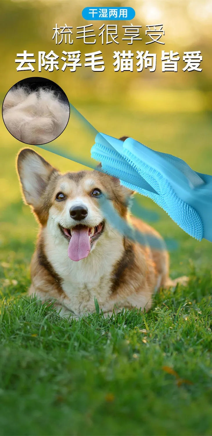 Wash dogs and cats extended anti-scratch and anti-bite supplies dog dogs and cats scrub bath artifact massage brush