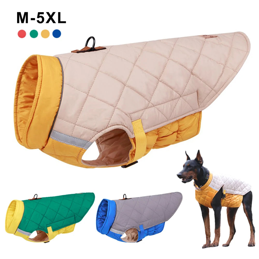 Clothes For Large Dogs Waterproof Big Dog Jacket Vest Winter Warm Pet Puppy Dog Coat Clothing For French Bulldog Pug Doberman