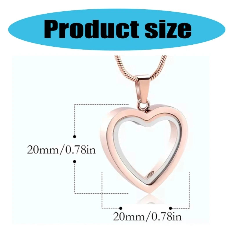 Y166 Pet Urn Necklace for Ashes Cremation Heart Necklace Neck Jewelry Supplies for Pet Memorial Jewelry Accessories