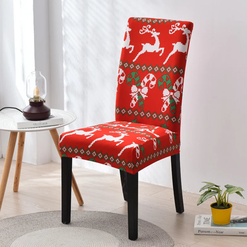 Christmas decoration stretch covers chair cover for dining room office banquet chair protector elastic material armchair cover