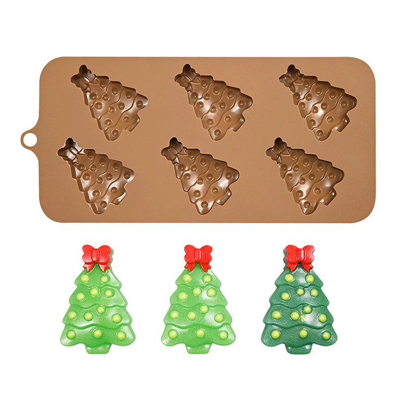 Sweety Baking Tools Christmas Tree Bear Santa Claus Design Chocolate Molds Silicone Candy Moulds Dessert Bakeware