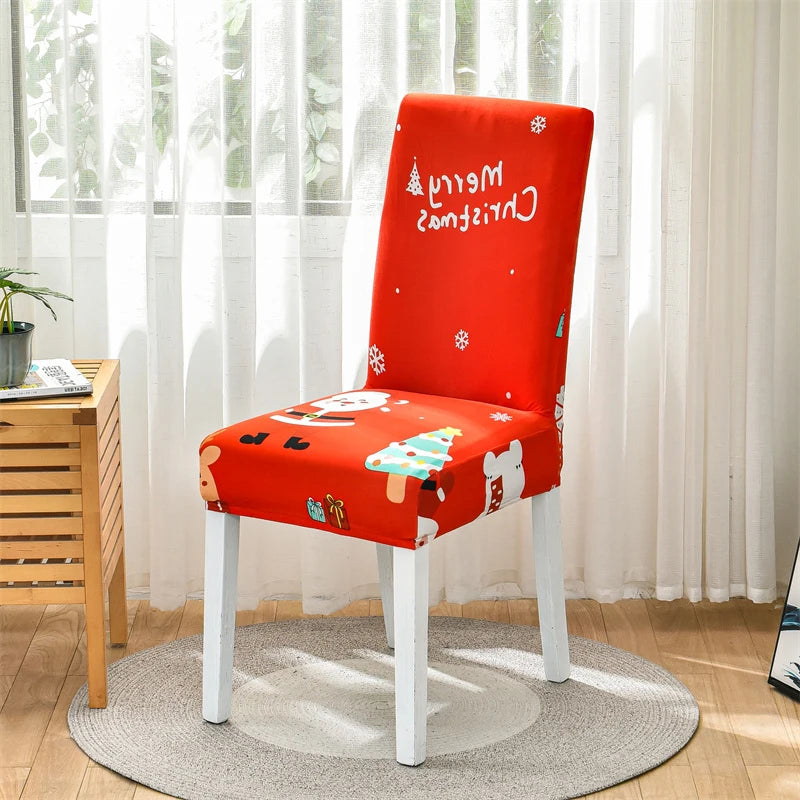 Christmas decoration stretch covers chair cover for dining room office banquet chair protector elastic material armchair cover