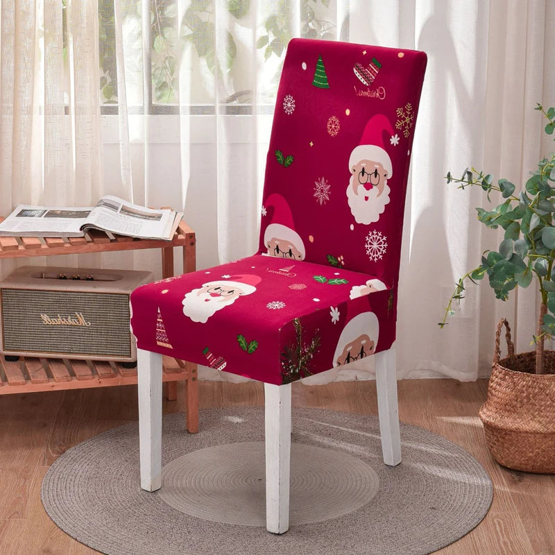 Christmas decoration stretch covers chair cover for dining room office banquet chair protector elastic material armchair cover