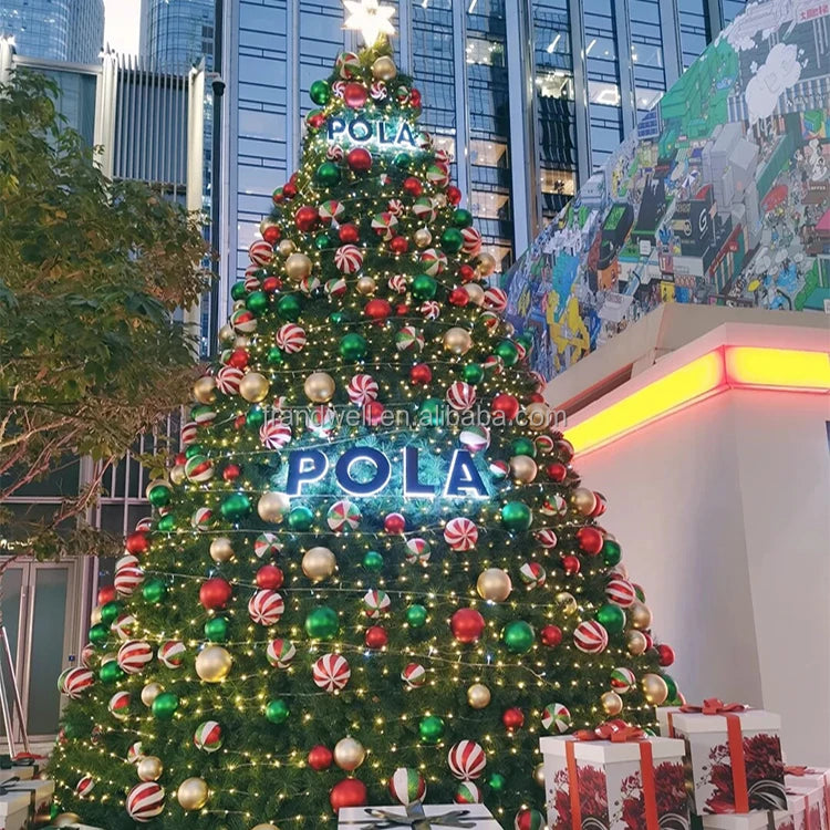 Led Outdoor Giant Christmas Decorative Tree Artificial PVC Christmas Tree For Sale