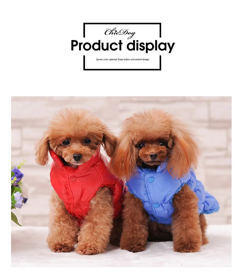 XS-3XL Warm Dog Clothes Down Jacket for Small Medium Dogs Cat Vest Fleece Coat Pet Clothing Bulldogs Puppy Costume Coats