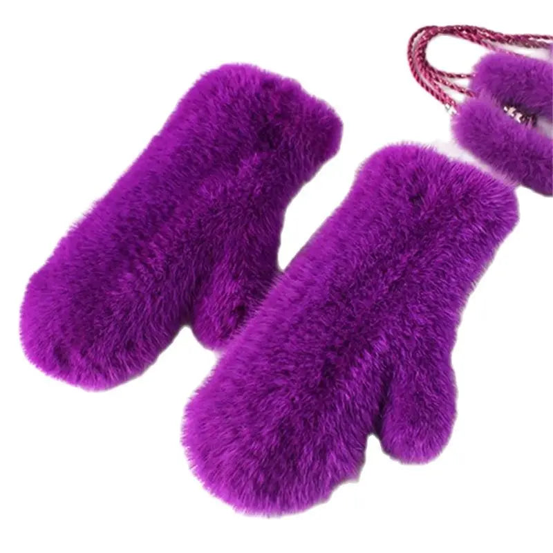 High Quality Warm And Comfortable Fur Gloves Women's Premium Mink Fur Mittens Outdoor Warm Woven Halter Gloves