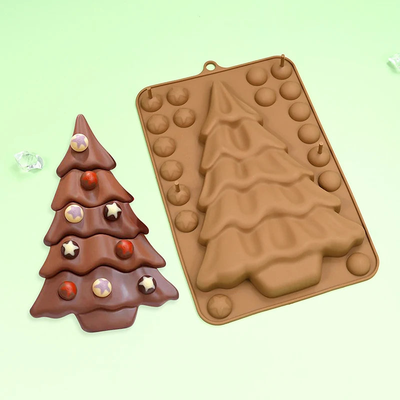 Sweety Baking Tools Christmas Tree Bear Santa Claus Design Chocolate Molds Silicone Candy Moulds Dessert Bakeware