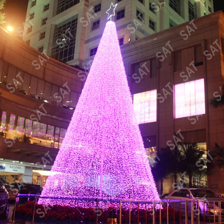 Custom Giant commercial outdoor street Christmas tree decoration led motif light