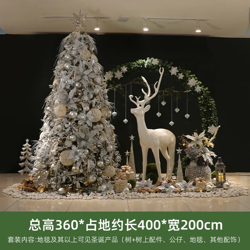 MJY Christmas tree Falling snow Flocking Christmas snowflake tree 2.4 meters 4.5 meters