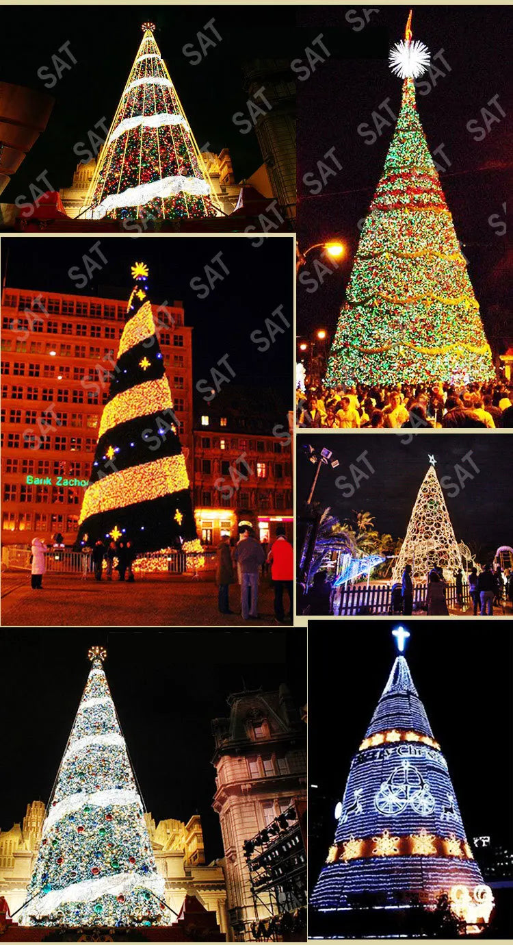 Custom Giant commercial outdoor street Christmas tree decoration led motif light